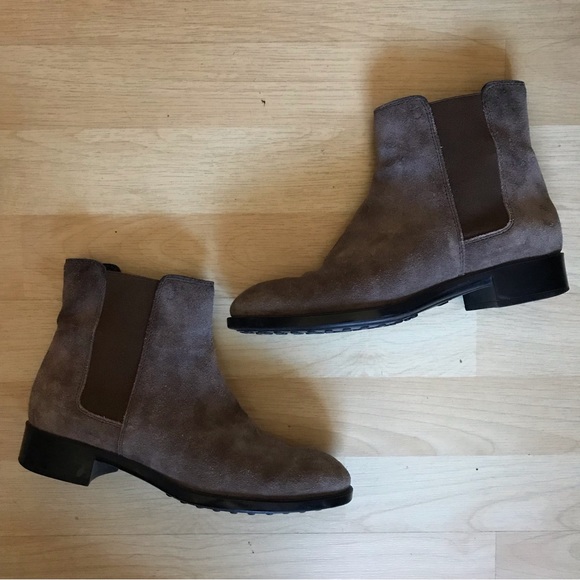 Tod's Shoes - Tod’s Made in Italy Suede Leather Chelsea Ankle Boot Booties Taupe EU 35 / US 5